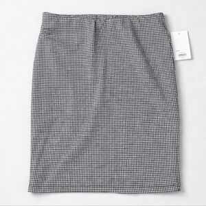 SO Kohl's XS BODYCON SLIT MINI SKIRT Black and White Houndstooth Pencil Skirt